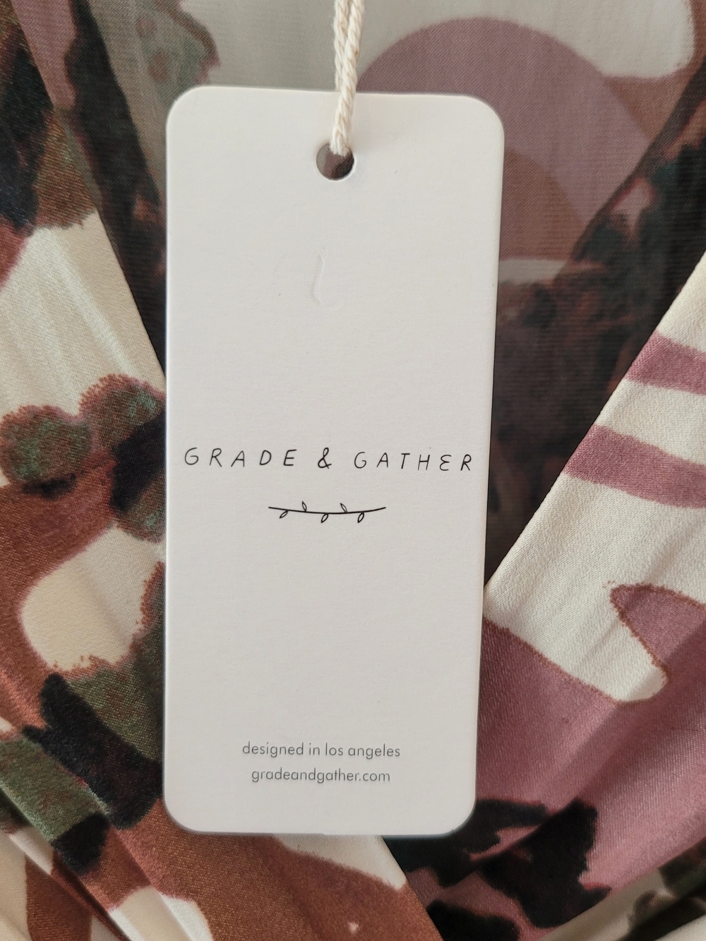 Grade & Gather Twist-Front Floral Maxi Dress in Blush and Olive Size S - Picture 14 of 16